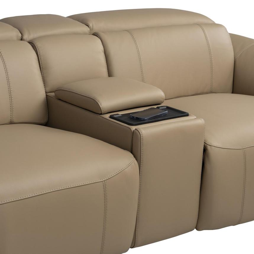 Cordova Dark Cream Home Theater Leather Seating with 5PCS/2PWR alternate image, 8 of 11 images.