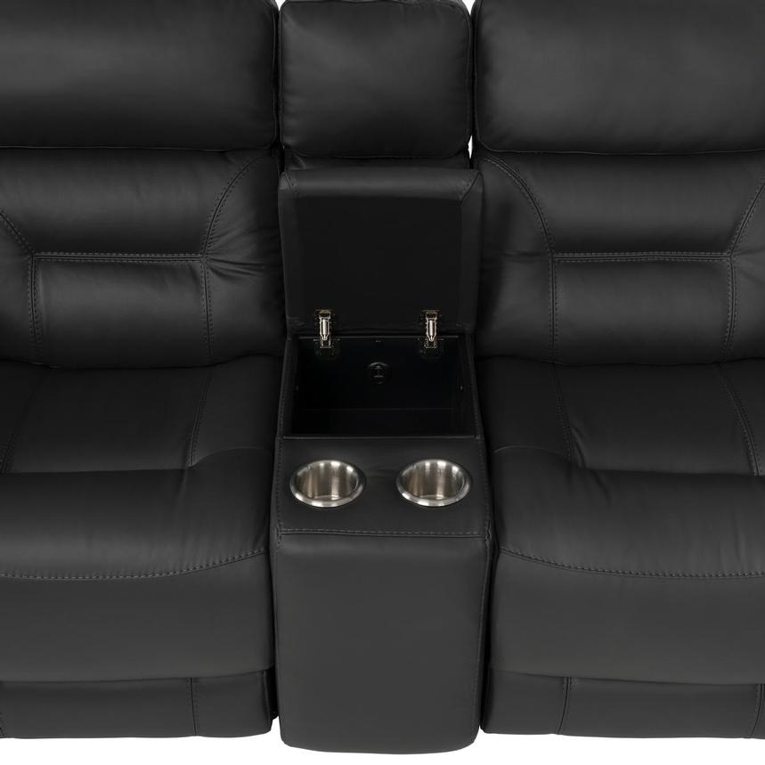 Palmer Dark Gray Home Theater Leather Seating with 5PCS/2PWR  alternate image, 5 of 9 images.
