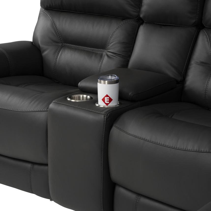 Palmer Dark Gray Home Theater Leather Seating with 5PCS/3PWR  alternate image, 4 of 9 images.