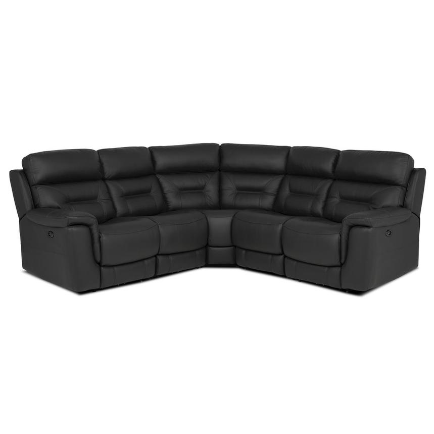 Palmer Dark Gray Leather Power Reclining Sectional with 5PCS/3PWR main image, 1 of 9 images.