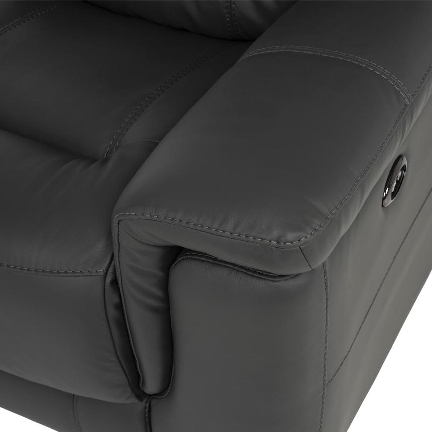 Palmer Dark Gray Leather Power Reclining Sectional with 6PCS/3PWR  alternate image, 10 of 12 images.