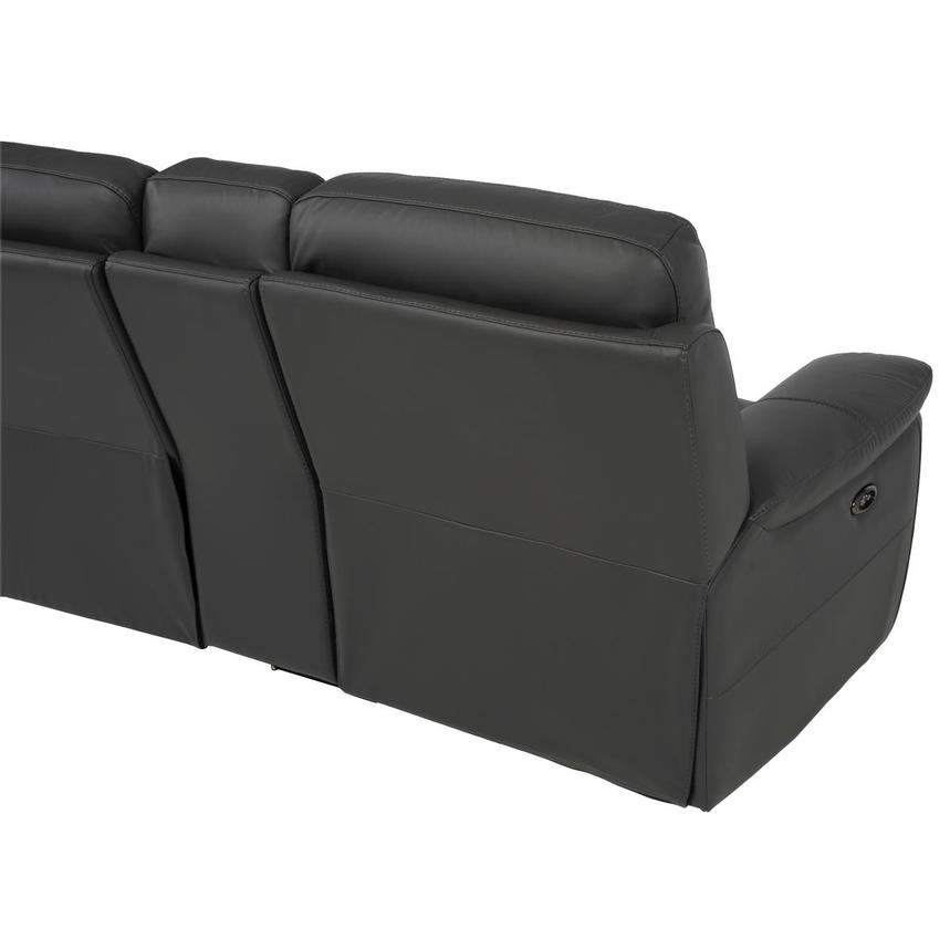 Palmer Dark Gray Leather Power Reclining Sectional with 6PCS/3PWR  alternate image, 4 of 12 images.