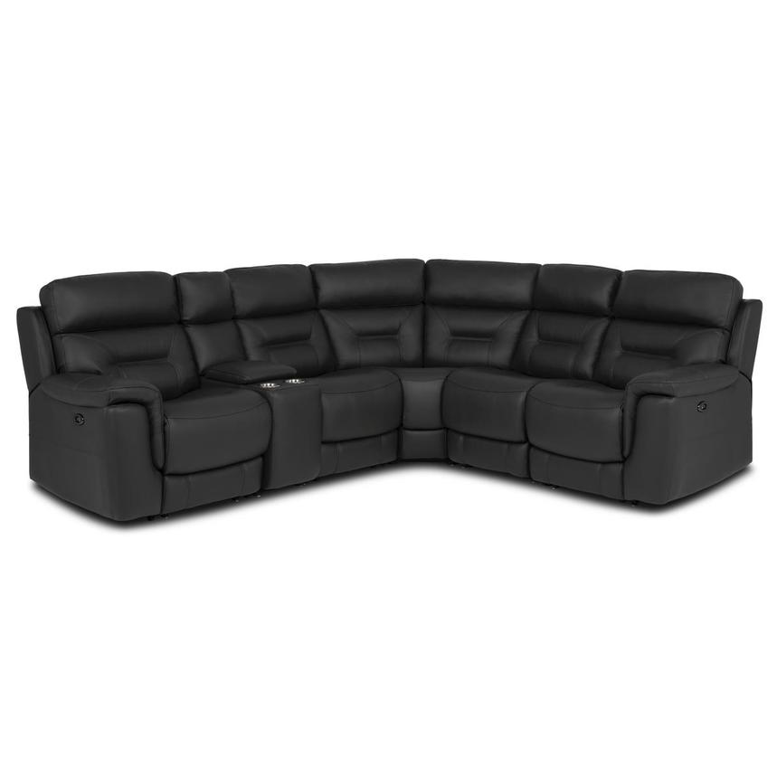 Palmer Dark Gray Leather Power Reclining Sectional with 6PCS/3PWR main image, 1 of 12 images.
