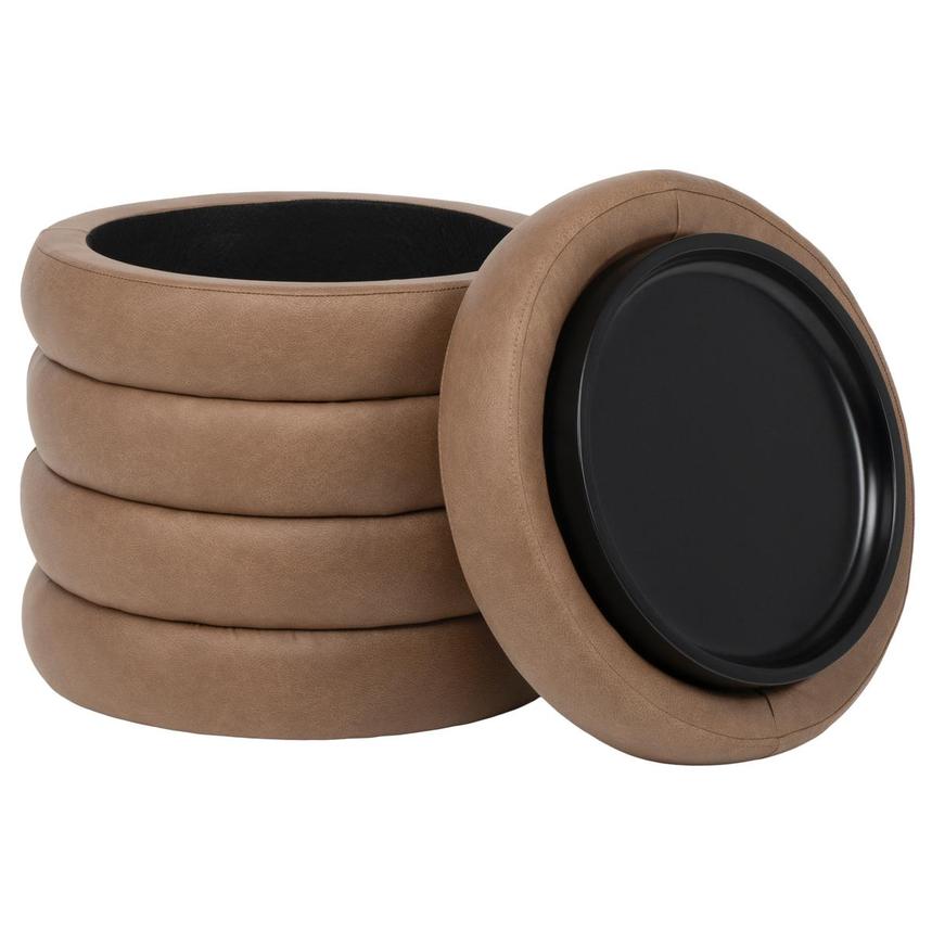 Milo Brown Ottoman w/Storage & Tray  alternate image, 5 of 8 images.