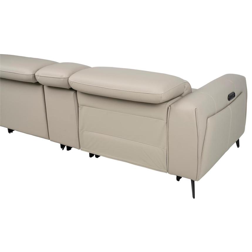 Luke 2.0 Taupe Leather Power Reclining Sectional with 6PCS/2PWR alternate image, 4 of 11 images.
