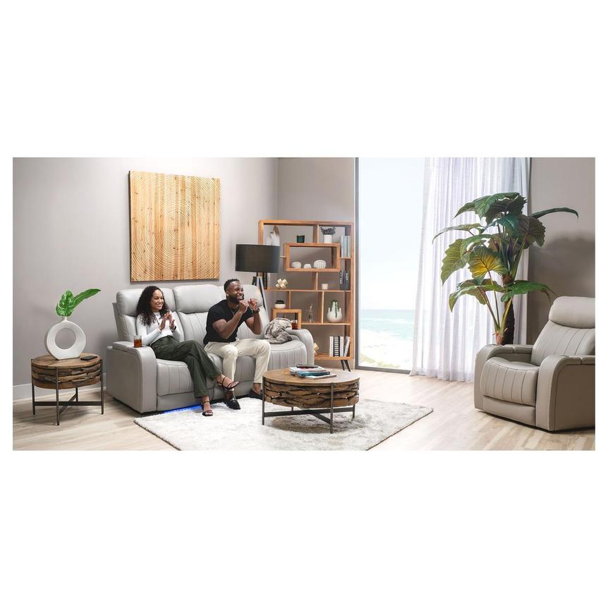 Neptune Gray Leather Power Reclining Sofa  alternate image, 2 of 15 images.