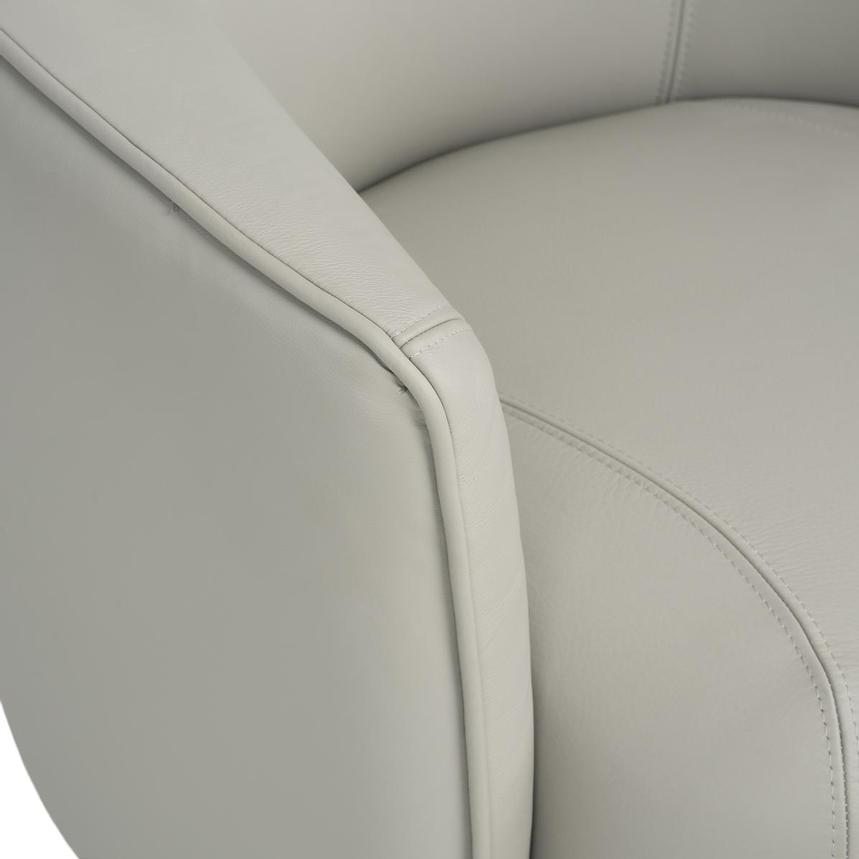 Aurelia Light Gray Leather Swivel Rocker Chair  alternate image, 8 of 10 images.