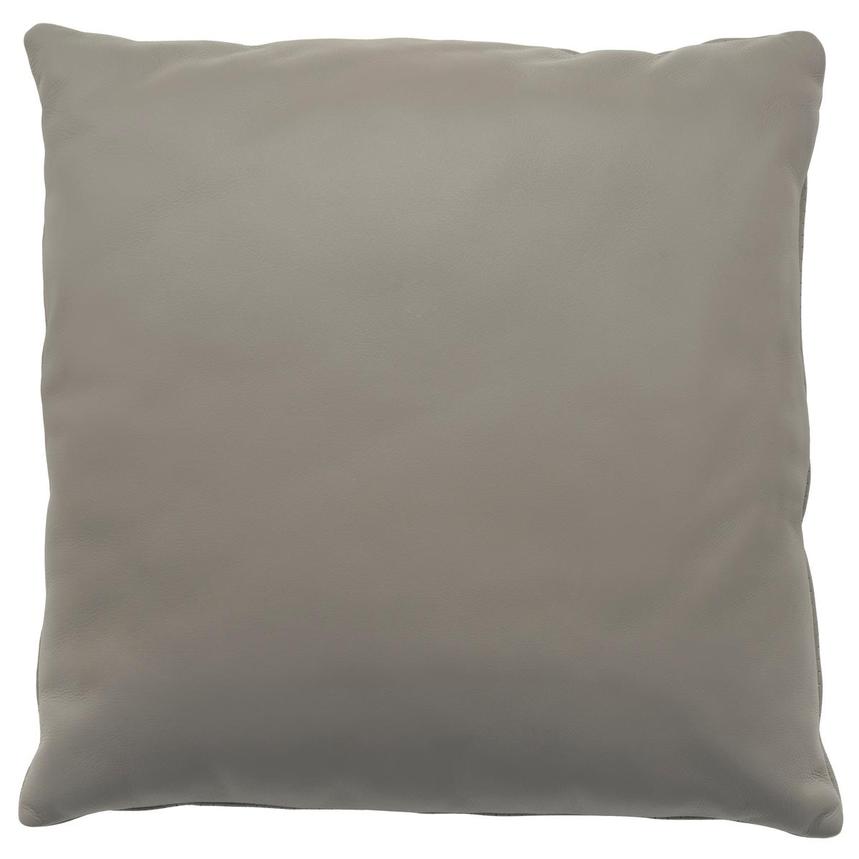 Byrne Gray Leather Accent Pillow main image, 1 of 4 images.