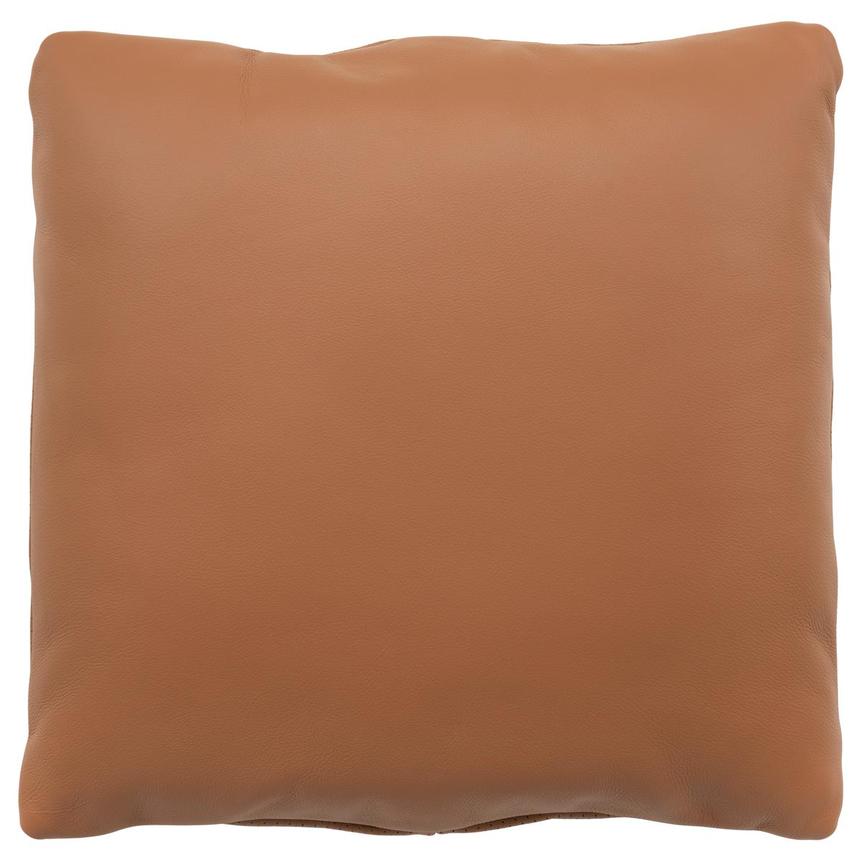 Byrne Pecan Leather Accent Pillow main image, 1 of 4 images.
