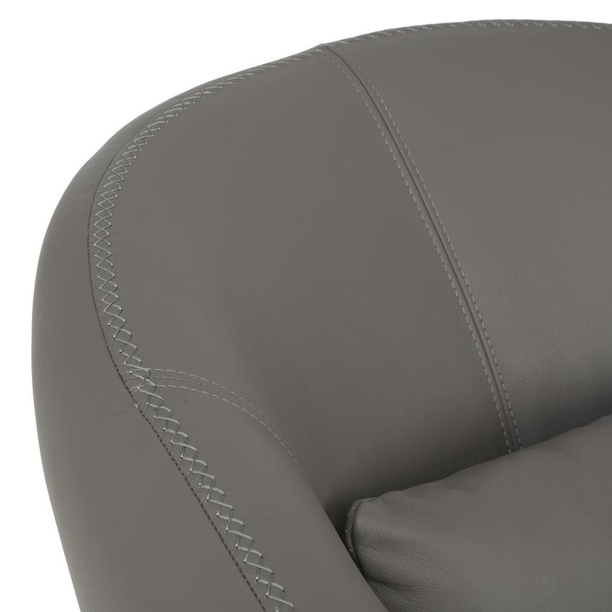 Tivona Gray Leather Swivel Chair alternate image, 6 of 9 images.