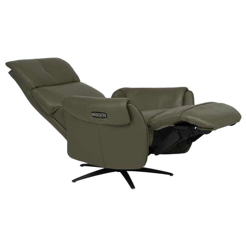 Torrence Green Leather Power Recliner  alternate image, 10 of 16 images.