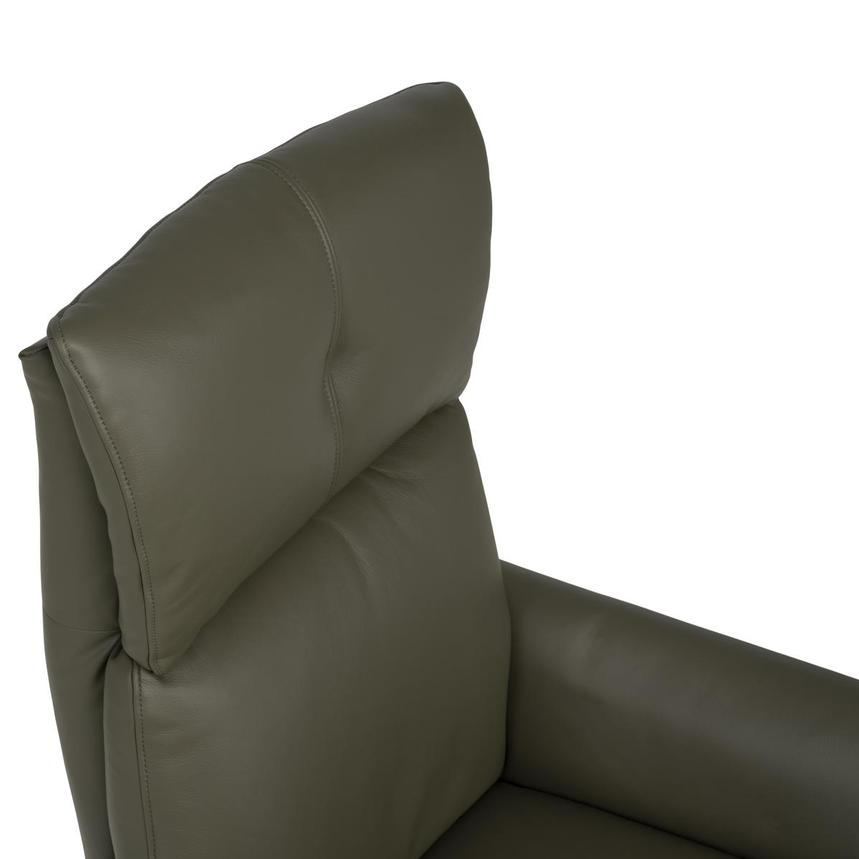 Torrence Green Leather Power Swivel Recliner w/Massage  alternate image, 13 of 16 images.