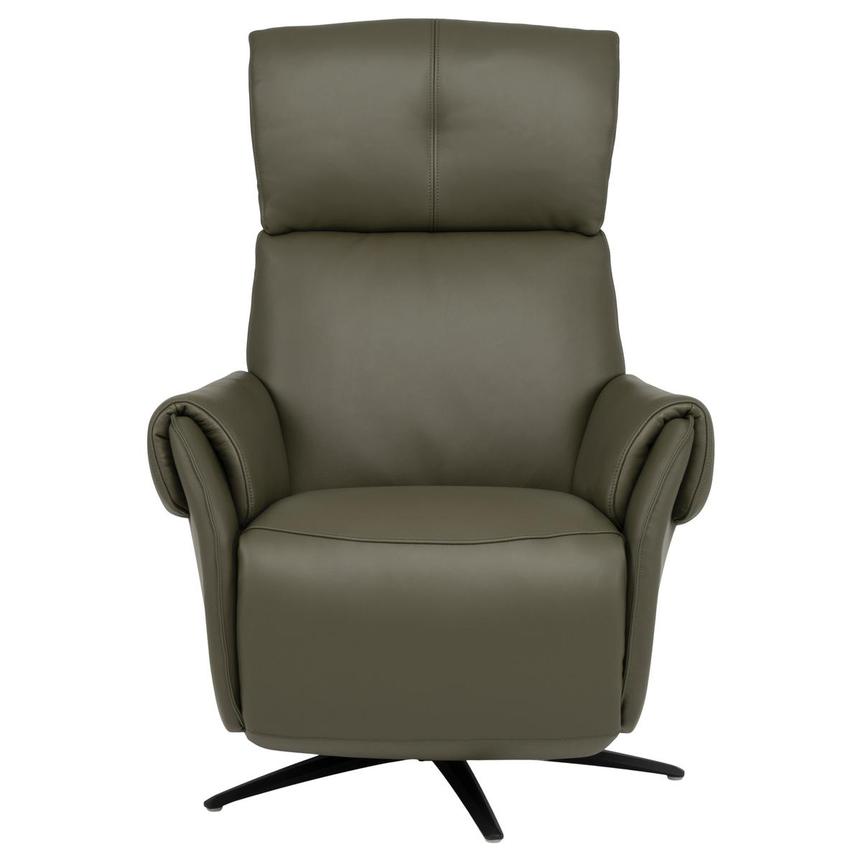 Torrence Green Leather Power Swivel Recliner w/Massage  alternate image, 3 of 17 images.