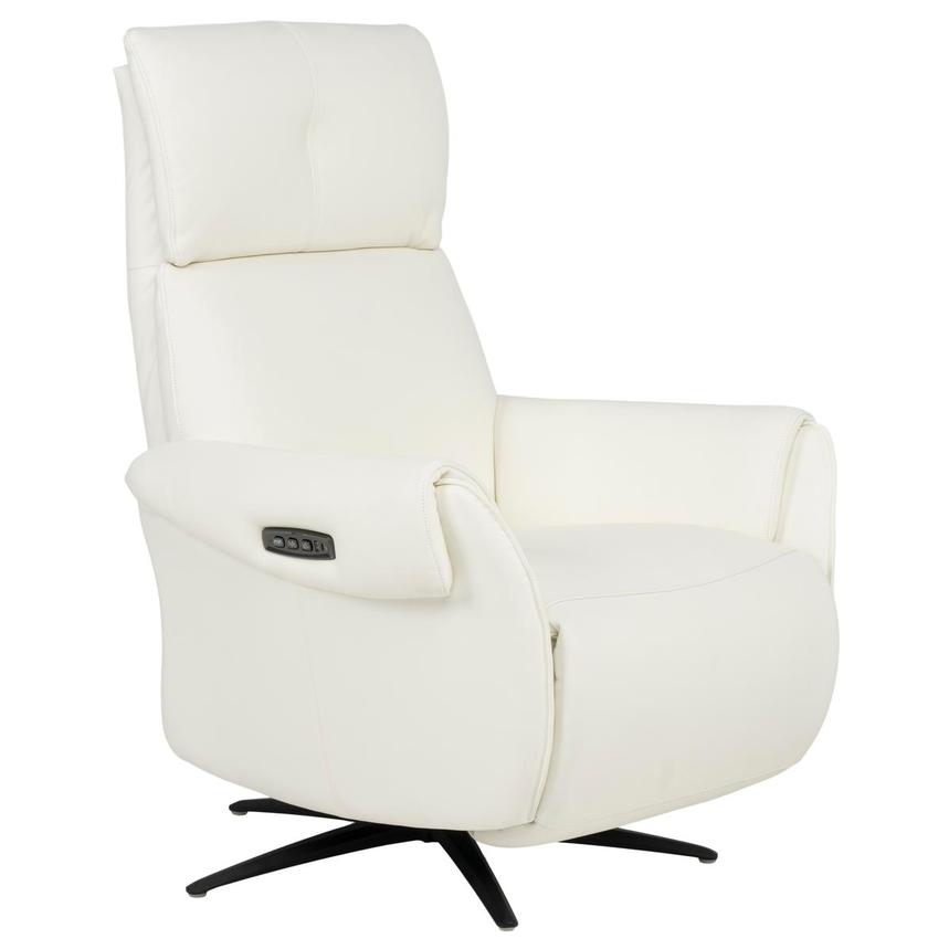Torrence White Leather Power Recliner alternate image, 4 of 16 images.