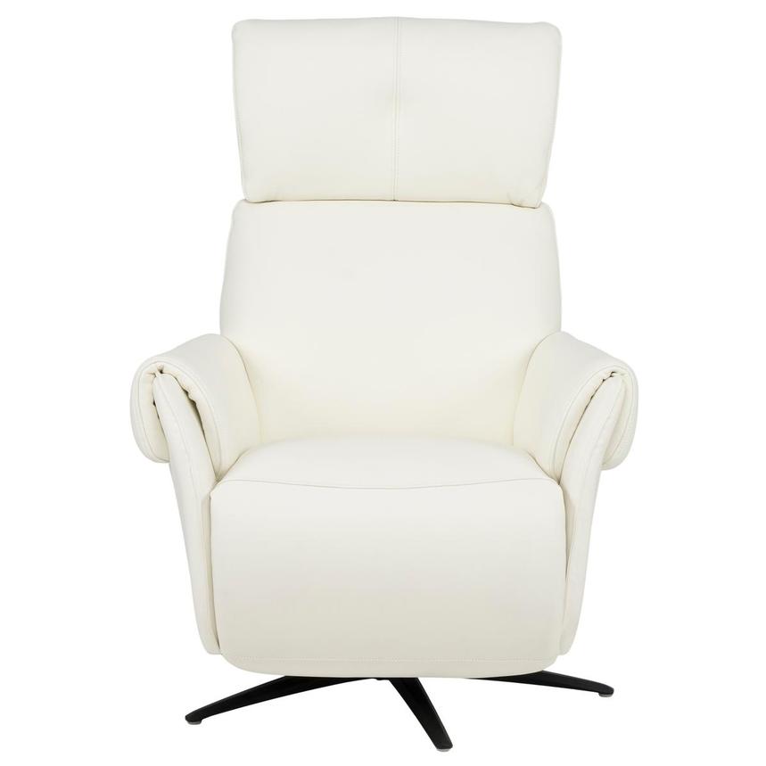Torrence White Leather Power Swivel Recliner w/Massage  alternate image, 3 of 17 images.