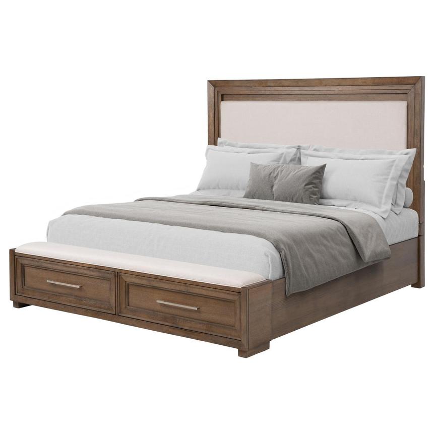 Vigo Brown Queen Storage Panel Bed  main image, 1 of 7 images.