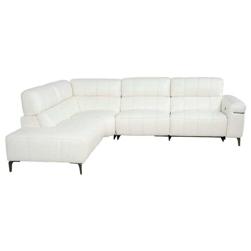 Montreal White Corner Sofa w/Left Chaise  alternate image, 3 of 10 images.