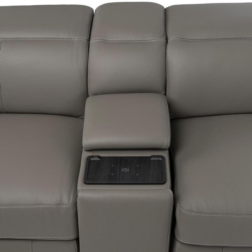 Luke 2.0 Dark Gray Home Theater Leather Seating with 5PCS/2PWR  alternate image, 8 of 12 images.