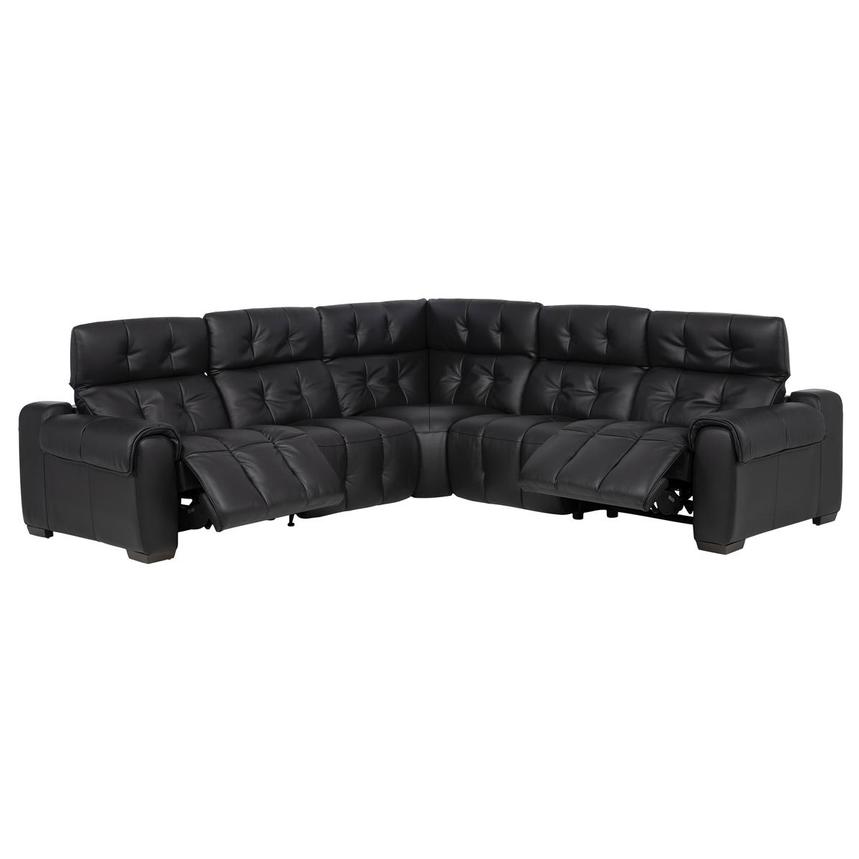 Obsidian Leather Power Reclining Sectional with 5PCS/2PWR  alternate image, 3 of 11 images.