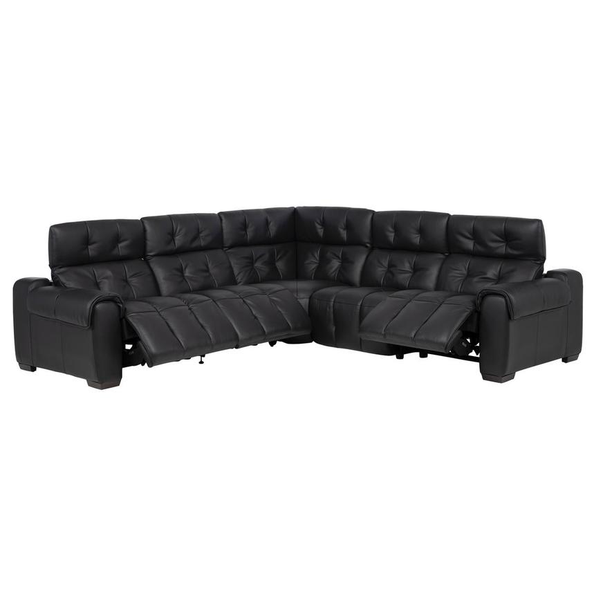 Obsidian Leather Power Reclining Sectional with 5PCS/3PWR  alternate image, 3 of 19 images.