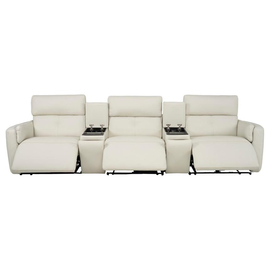 Kamet Ivory Home Theater Leather Seating with 5PCS/3PWR  alternate image, 2 of 8 images.