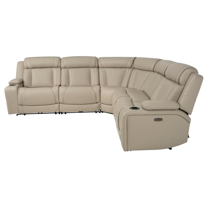 Odyssey Beige Leather Power Reclining Sectional with 5PCS/3PWR alternate image, 3 of 9 images.