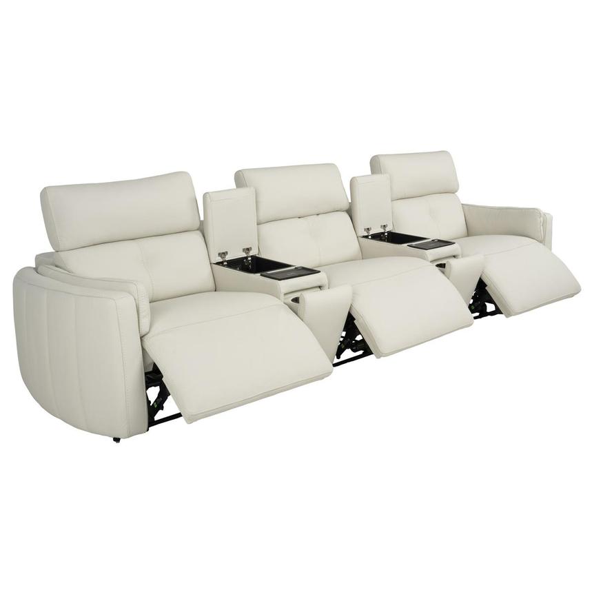 Kamet Ivory Home Theater Leather Seating with 5PCS/3PWR alternate image, 3 of 8 images.