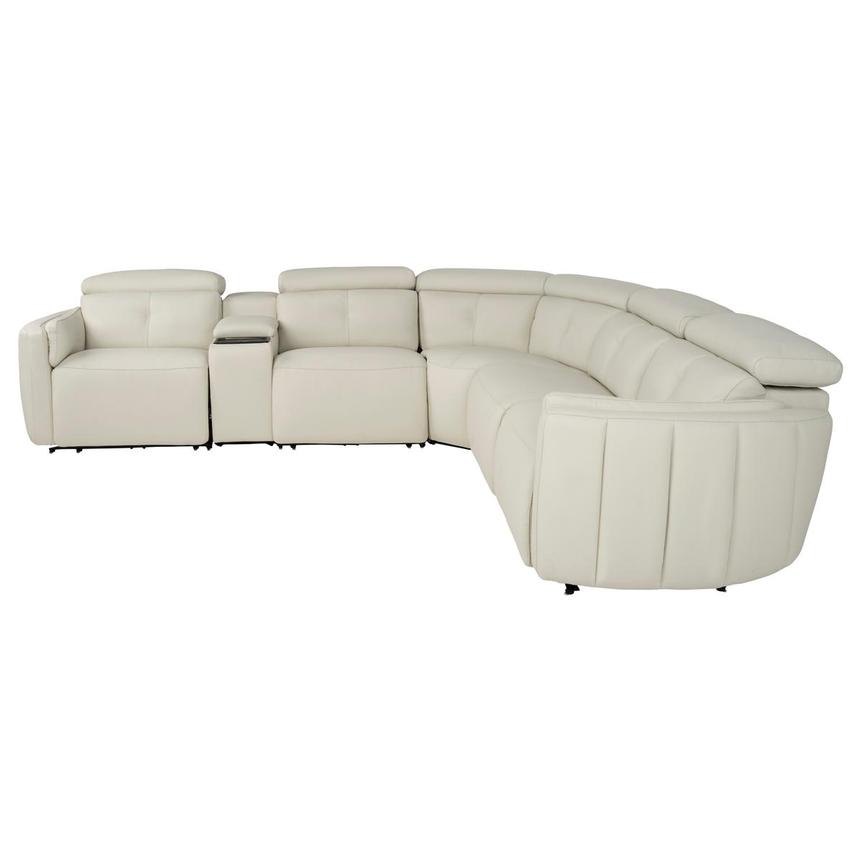 Kamet Ivory Leather Power Reclining Sectional with 6PCS/3PWR  alternate image, 3 of 8 images.