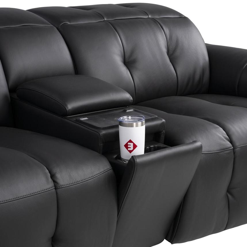 Obsidian Leather Power Reclining Sectional with 6PCS/3PWR alternate image, 13 of 15 images.