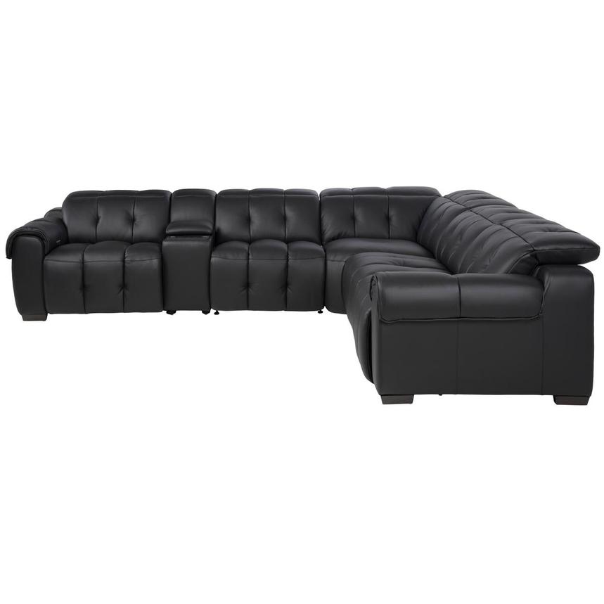 Obsidian Leather Power Reclining Sectional with 6PCS/3PWR alternate image, 3 of 15 images.