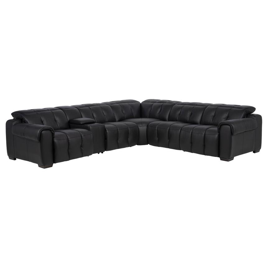 Obsidian Leather Power Reclining Sectional with 6PCS/2PWR main image, 1 of 16 images.