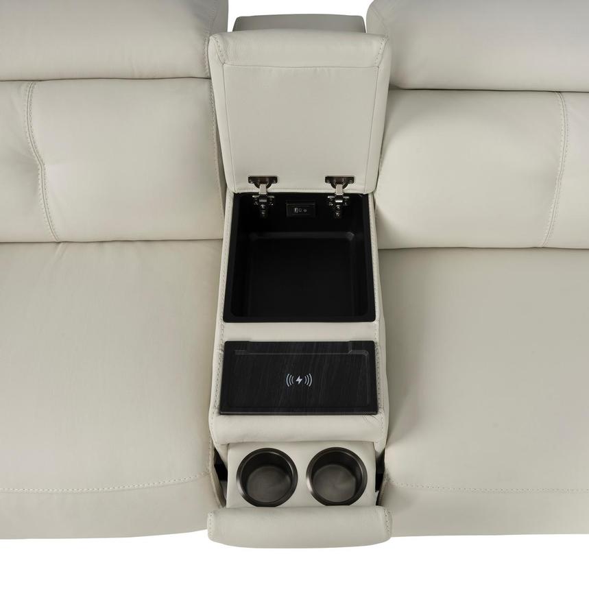 Kamet Ivory Leather Power Reclining Sectional with 6PCS/3PWR  alternate image, 5 of 8 images.