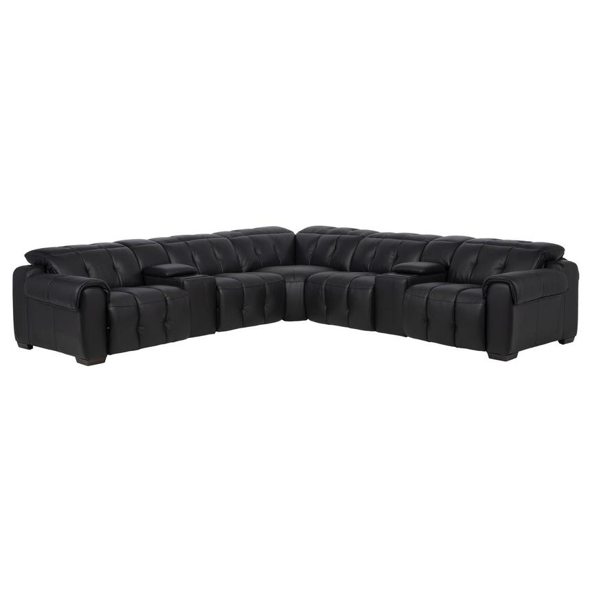 Obsidian Leather Power Reclining Sectional with 7PCS/3PWR  main image, 1 of 15 images.
