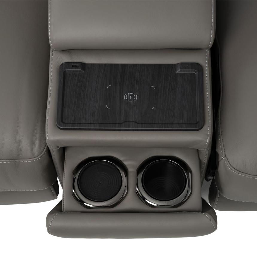 Luke 2.0 Dark Gray Leather Power Reclining Sectional with 7PCS/3PWR  alternate image, 8 of 12 images.