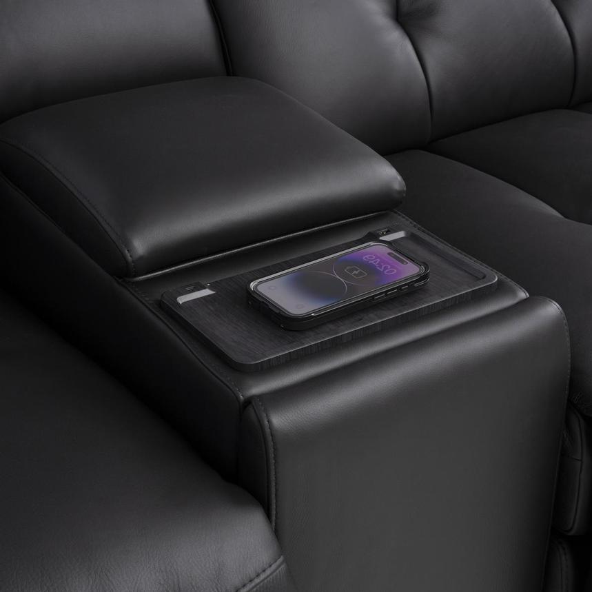 Obsidian Leather Power Reclining Sectional with 7PCS/3PWR alternate image, 13 of 16 images.