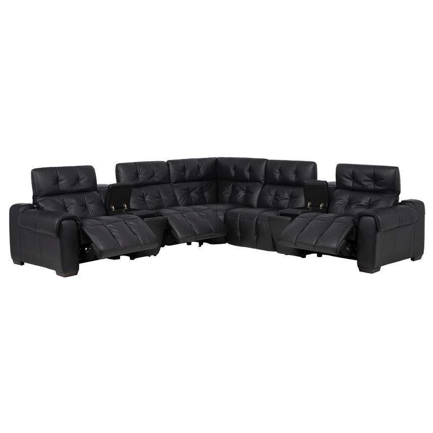 Obsidian Leather Power Reclining Sectional with 7PCS/3PWR alternate image, 3 of 16 images.