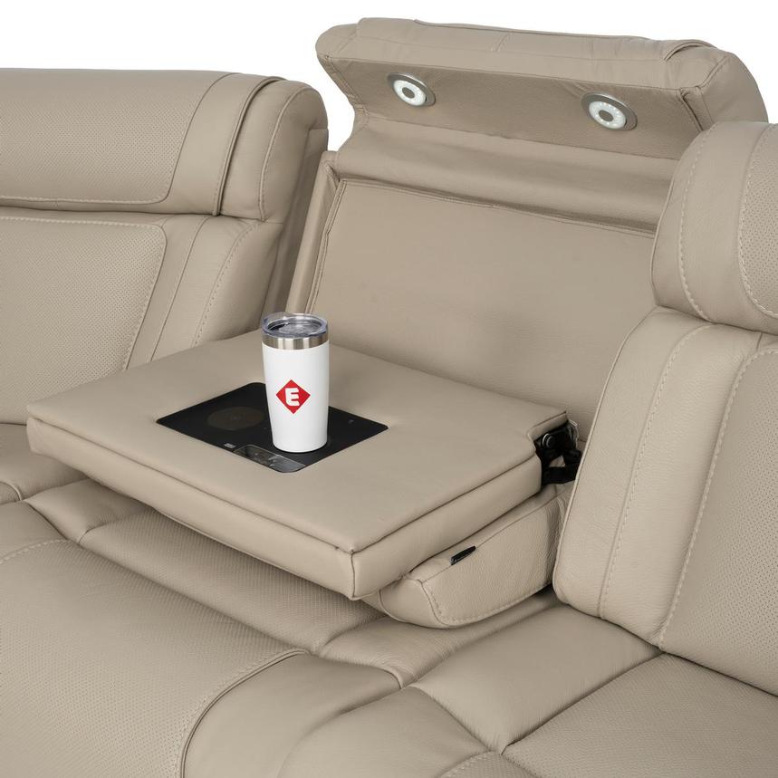 Odyssey Beige 7PCS/3PWR Leather Power Reclining Sectional w/Beverage Cooler  alternate image, 10 of 15 images.