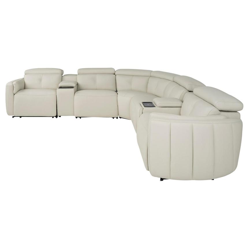 Kamet Ivory Leather Power Reclining Sectional with 7PCS/3PWR alternate image, 3 of 12 images.