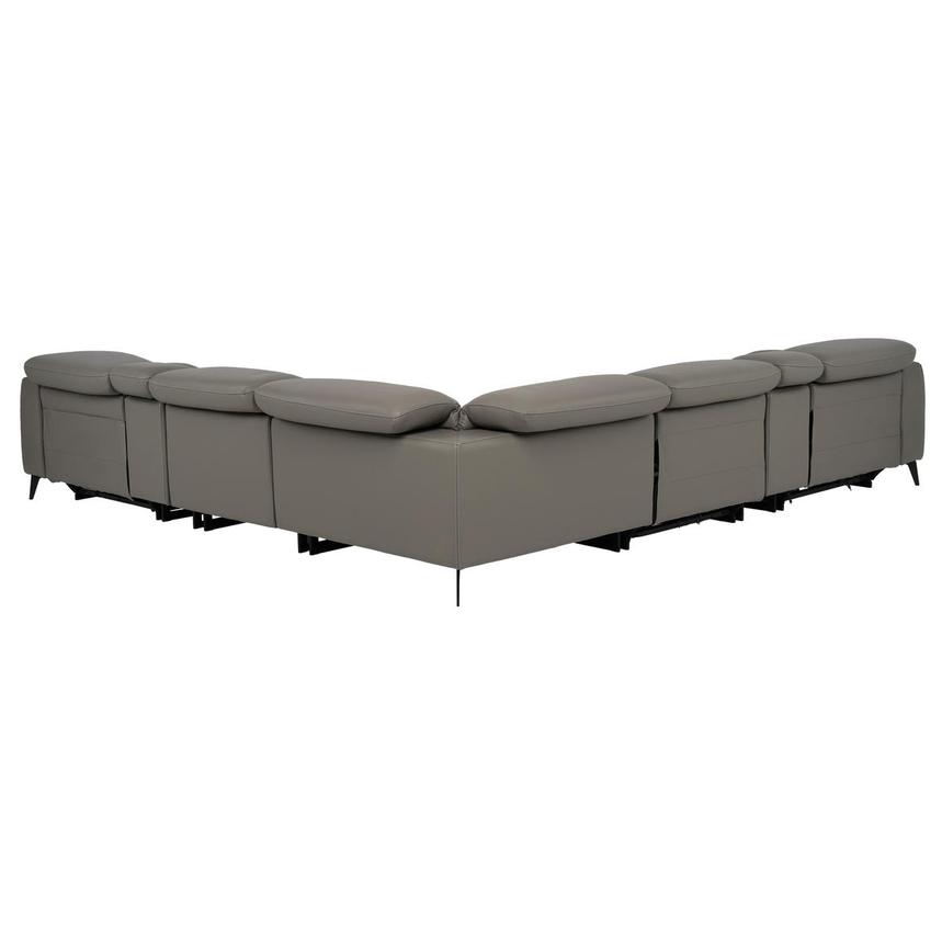 Luke 2.0 Dark Gray Leather Power Reclining Sectional with 7PCS/3PWR alternate image, 4 of 12 images.
