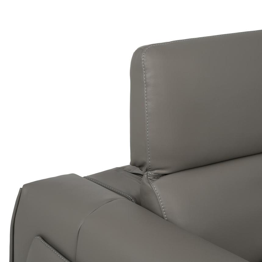 Luke 2.0 Dark Gray Leather Power Reclining Sectional with 7PCS/3PWR alternate image, 9 of 12 images.