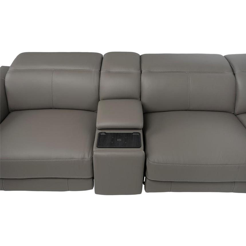 Luke 2.0 Dark Gray Leather Power Reclining Sectional with 6PCS/3PWR  alternate image, 6 of 14 images.