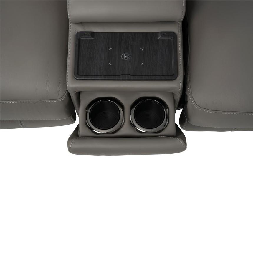 Luke 2.0 Dark Gray Leather Power Reclining Sectional with 6PCS/2PWR  alternate image, 8 of 14 images.