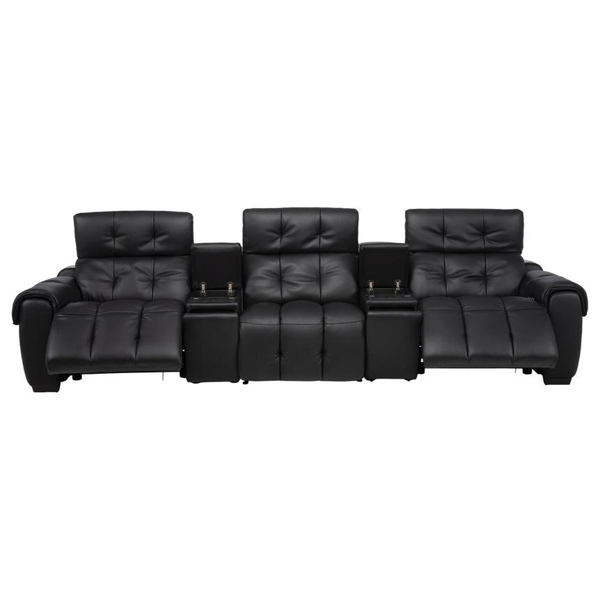 Obsidian Home Theater Leather Seating with 5PCS/2PWR  alternate image, 3 of 12 images.