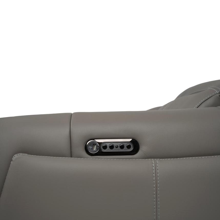 Luke 2.0 Dark Gray Leather Power Reclining Sectional with 6PCS/3PWR  alternate image, 14 of 14 images.