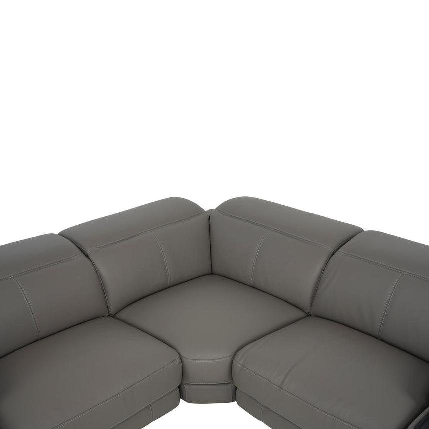 Luke 2.0 Dark Gray Leather Power Reclining Sectional with 5PCS/2PWR alternate image, 4 of 9 images.