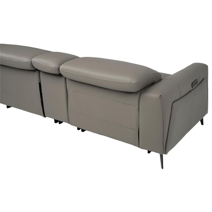 Luke 2.0 Dark Gray Leather Power Reclining Sectional with 6PCS/2PWR alternate image, 4 of 14 images.