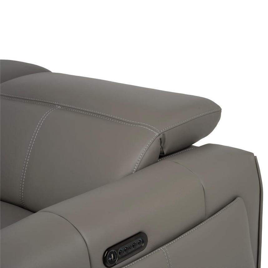 Luke 2.0 Dark Gray Leather Power Reclining Sectional with 5PCS/3PWR alternate image, 6 of 10 images.