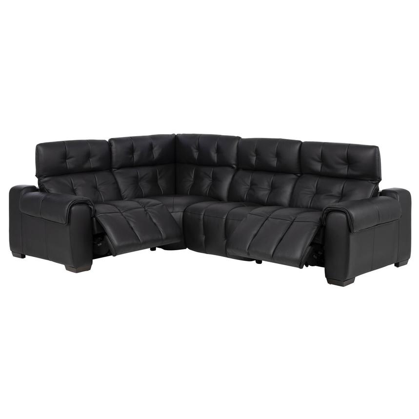Obsidian Leather Power Reclining Sectional with 4PCS/2PWR alternate image, 3 of 9 images.