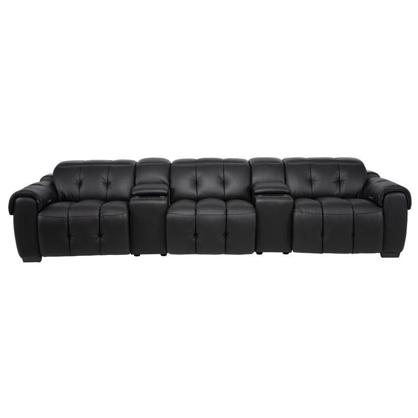 Obsidian Home Theater Leather Seating with 5PCS/3PWR main image, 1 of 2 images.