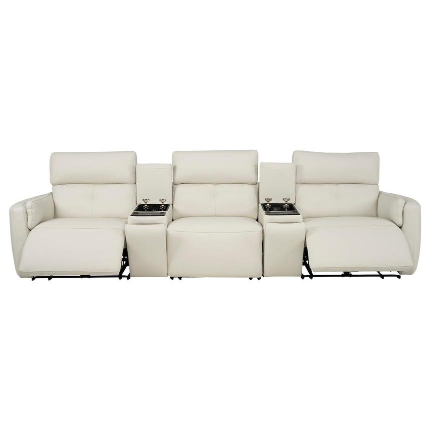 Kamet Ivory Home Theater Leather Seating with 5PCS/2PWR  alternate image, 2 of 7 images.